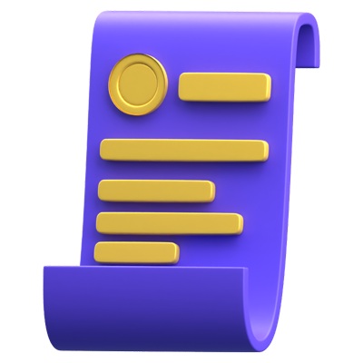 Invoice 3D Icon 3D Graphic