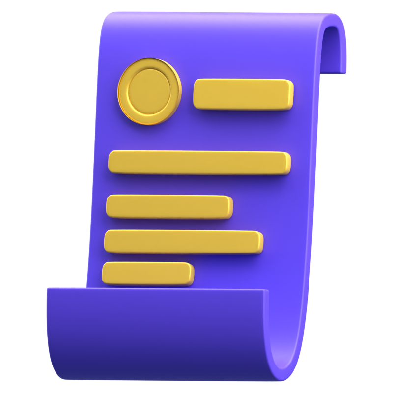 Invoice 3D Icon 3D Graphic