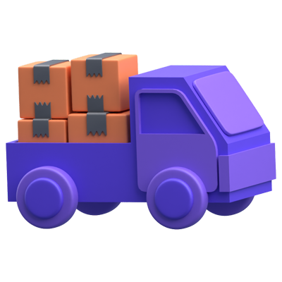 Delivery Car 3D Icon 3D Graphic