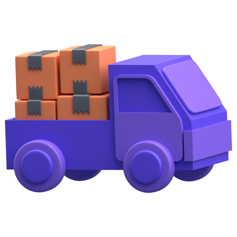 Delivery Car 3D Icon 3D Graphic