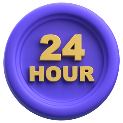 24 Hour 3D Icon 3D Graphic