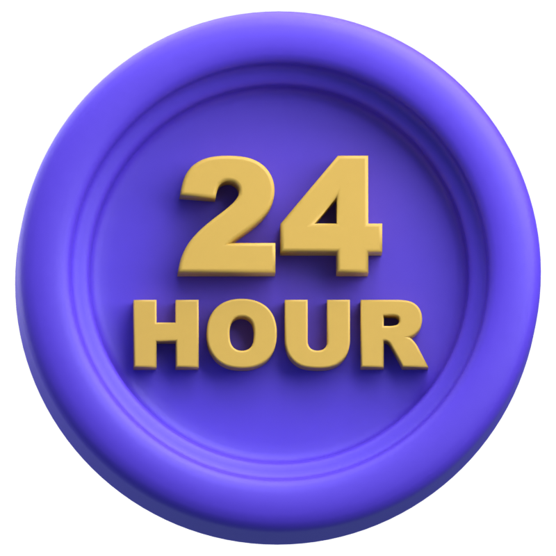 24 Hour 3D Icon 3D Graphic