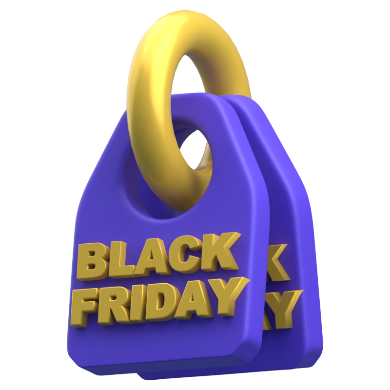 Ícone 3D da Black Friday 3D Graphic