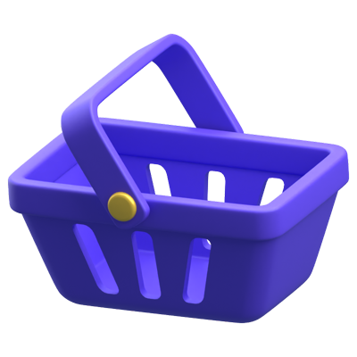 Shopping Basket 3D Icon 3D Graphic