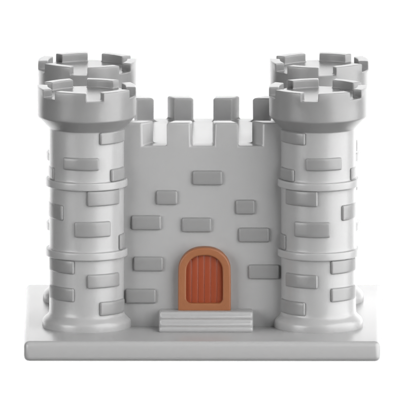 Ícone 3D do castelo 3D Graphic