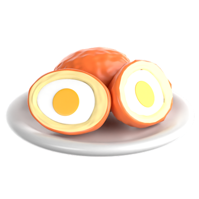 Scotch Egg 3D Icon 3D Graphic