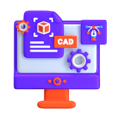 Computer Aid Design 3D Icon 3D Graphic