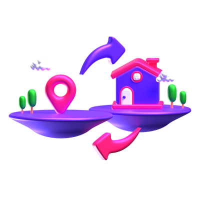 Shifting House 3D Icon 3D Graphic