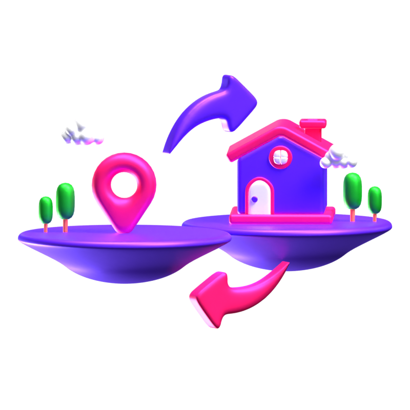 Shifting House 3D Icon 3D Graphic