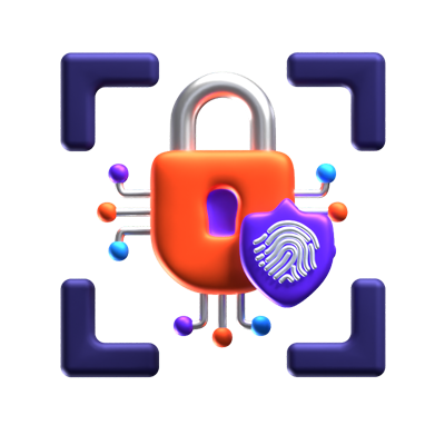 Fingerprint Lock 3D Icon 3D Graphic