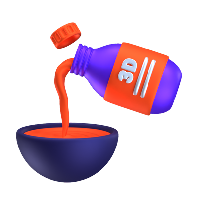 Resin Bottle 3D Icon 3D Graphic