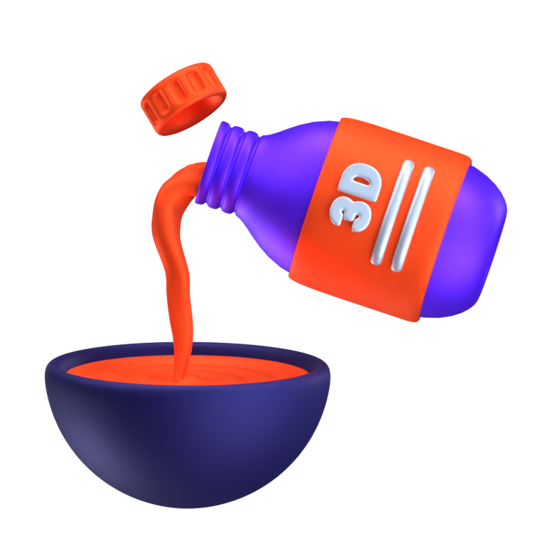 Resin Bottle 3D Icon