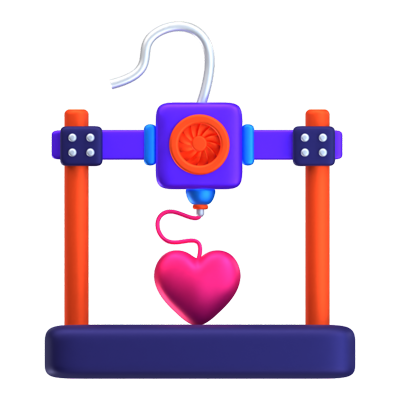 Heart Print 3D Icon 3D Graphic