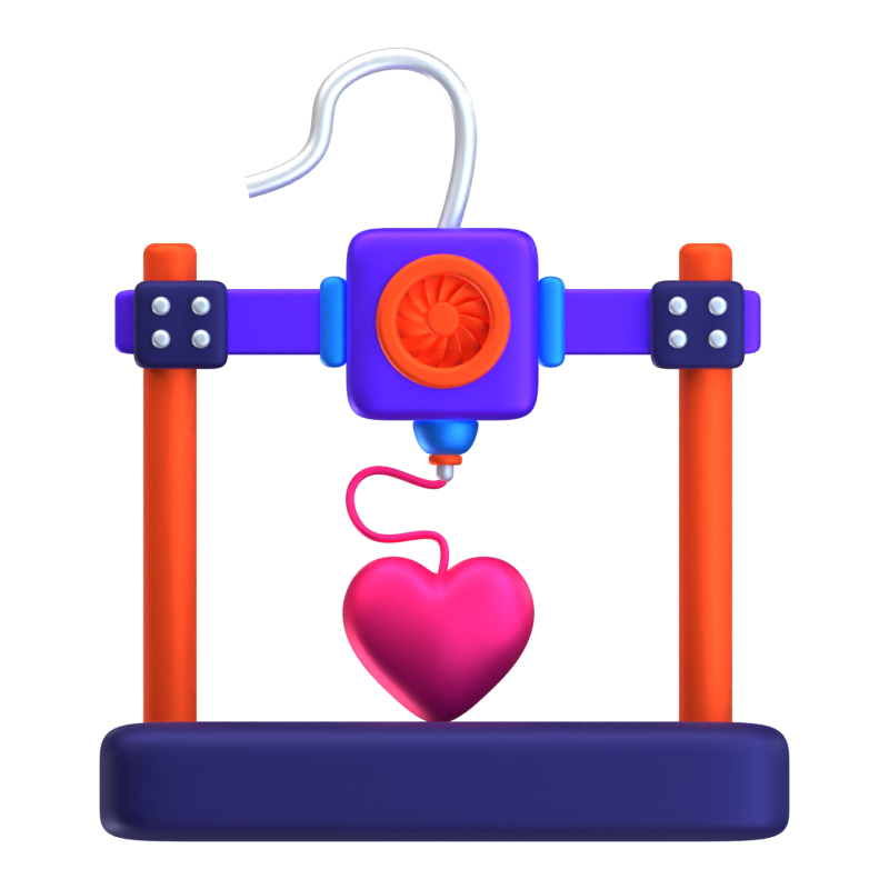 Heart Print 3D Icon