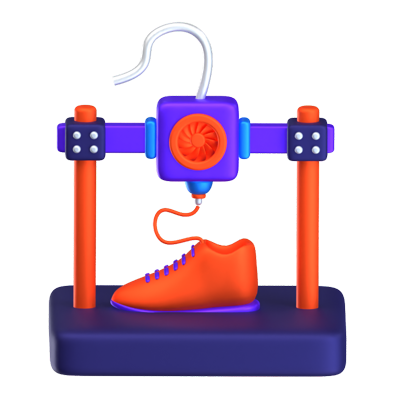 Shoe Printing 3D Icon 3D Graphic