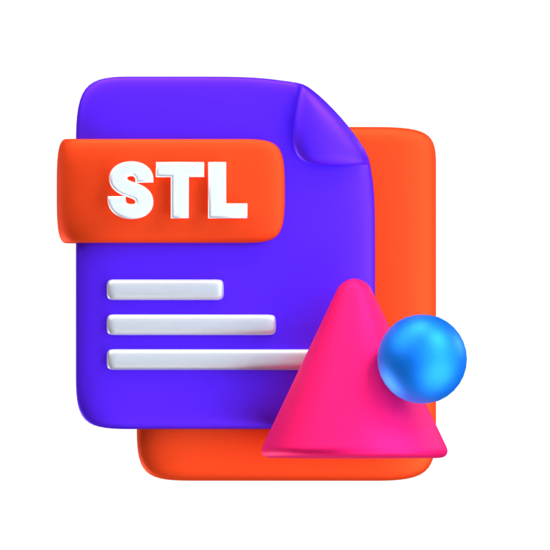 STL File Extension 3D Icon