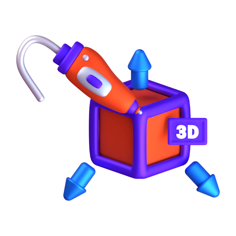 Ícone 3D de desenho de cubo 3D