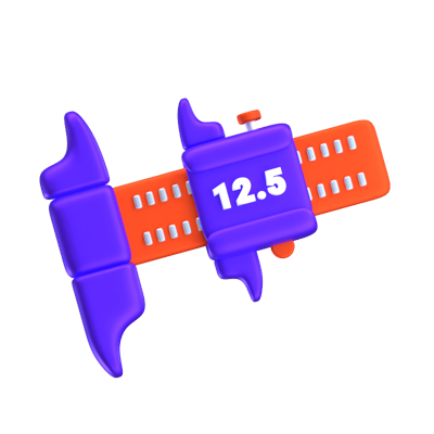 Measure Ruler 3D Icon 3D Graphic