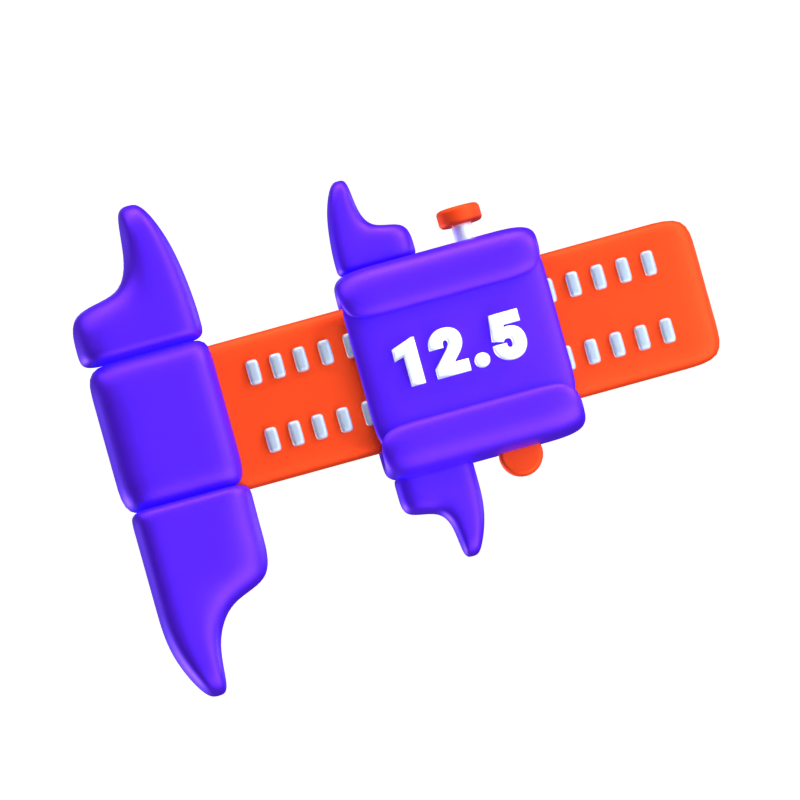 Messlineal 3D-Symbol