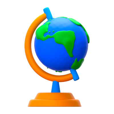 Globe Map 3D Icon 3D Graphic