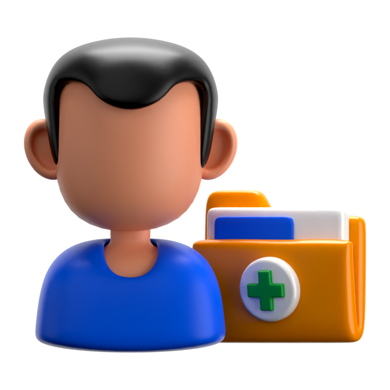 Male Patient Folder 3D Icon 3D Graphic