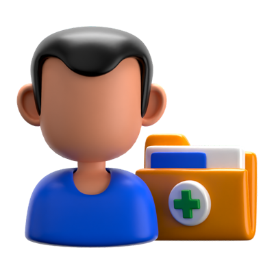 Male Patient Folder 3D Icon 3D Graphic