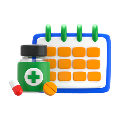 Medicine Calendar 3D Icon 3D Graphic