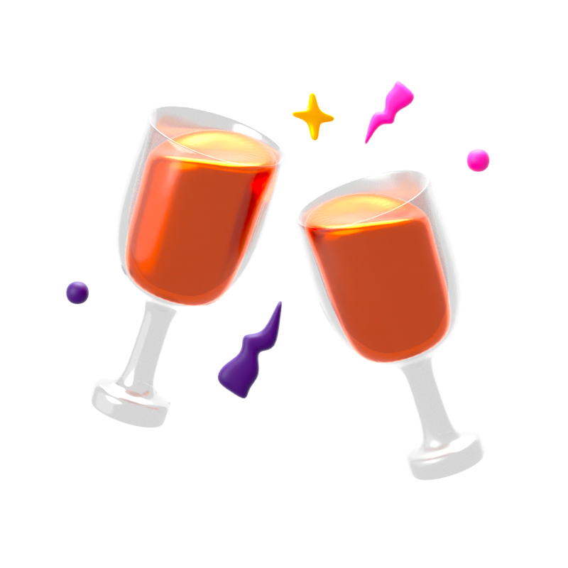 New Year Glass Toast 3D Icon