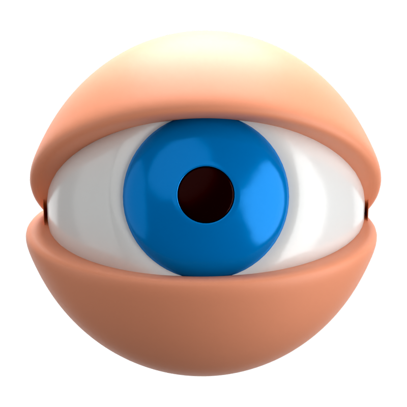 Icono 3D del globo ocular