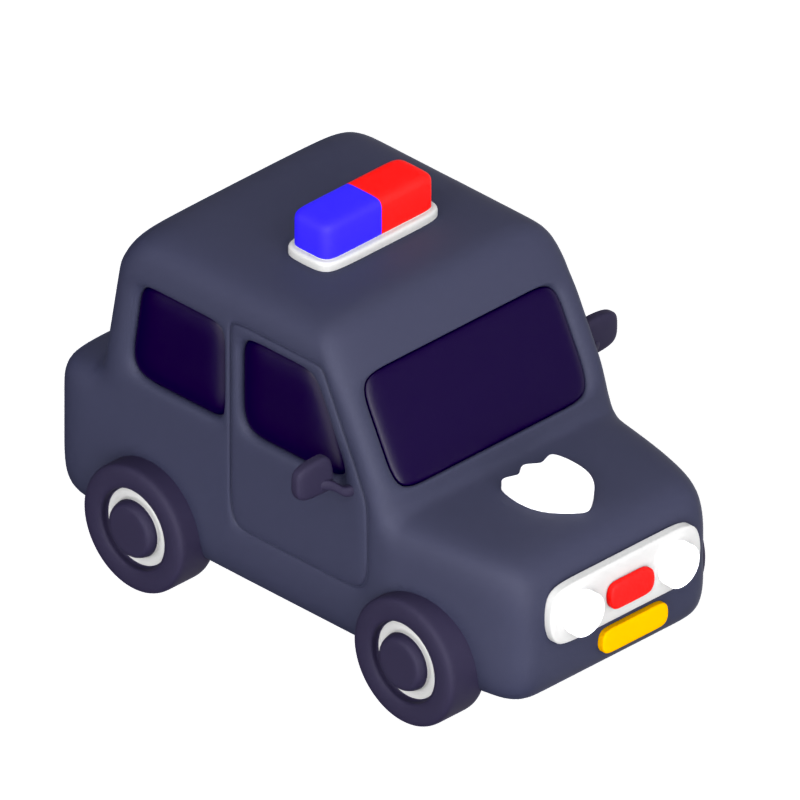 Coche de policía Icono 3D 3D Graphic