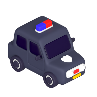 Police Car 3D Icon 3D Graphic