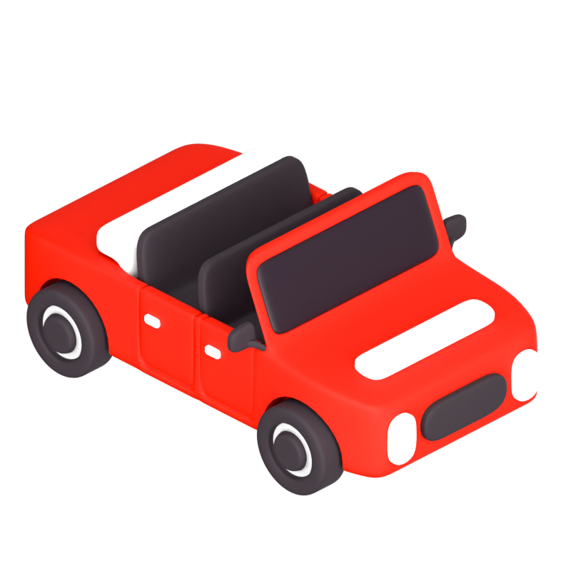 Coche descapotable Icono 3D 3D Graphic