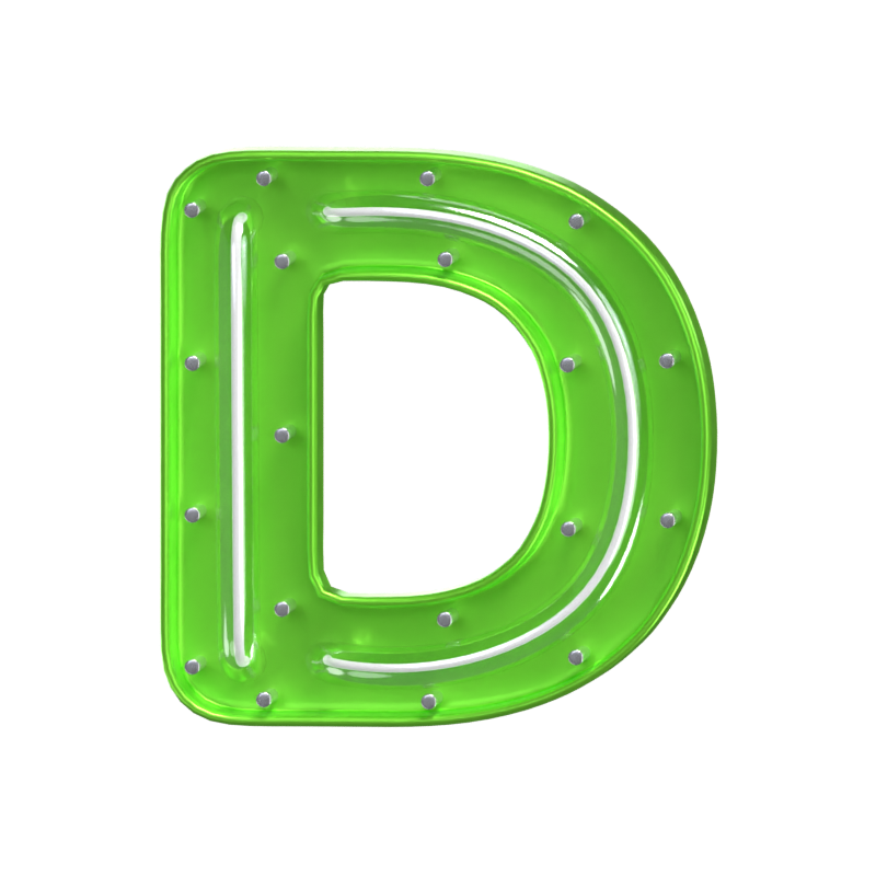 D Buchstabe 3D Form Neon Text 3D Graphic