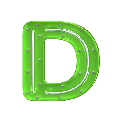 D  Letter 3D Shape Neon Text 3D Graphic
