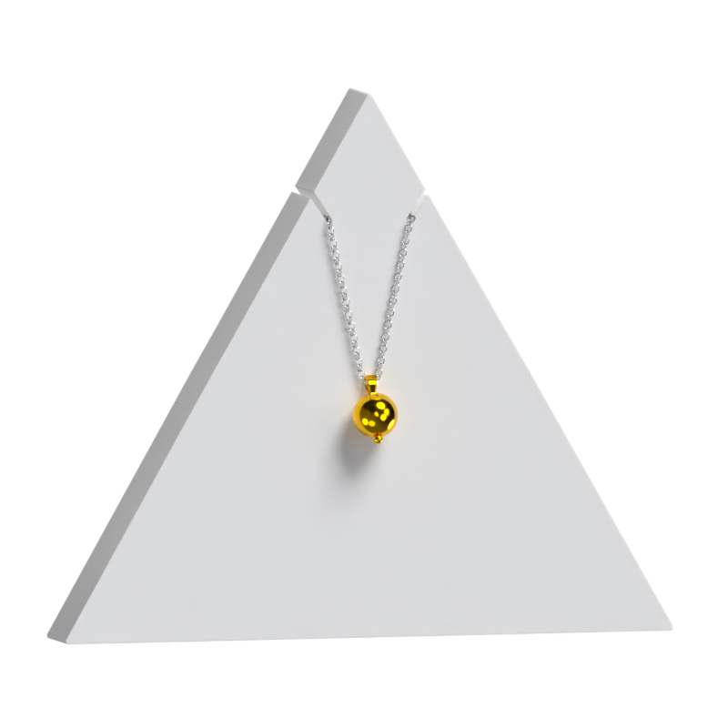 Chain Necklace With Ball Ornament 3D Model In Triangular Display