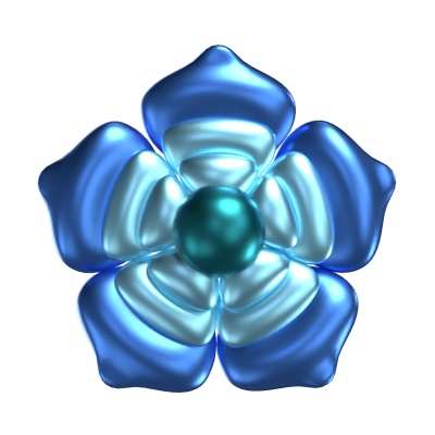  3D Flower Shape  A Refreshing Blue Color 3D Graphic