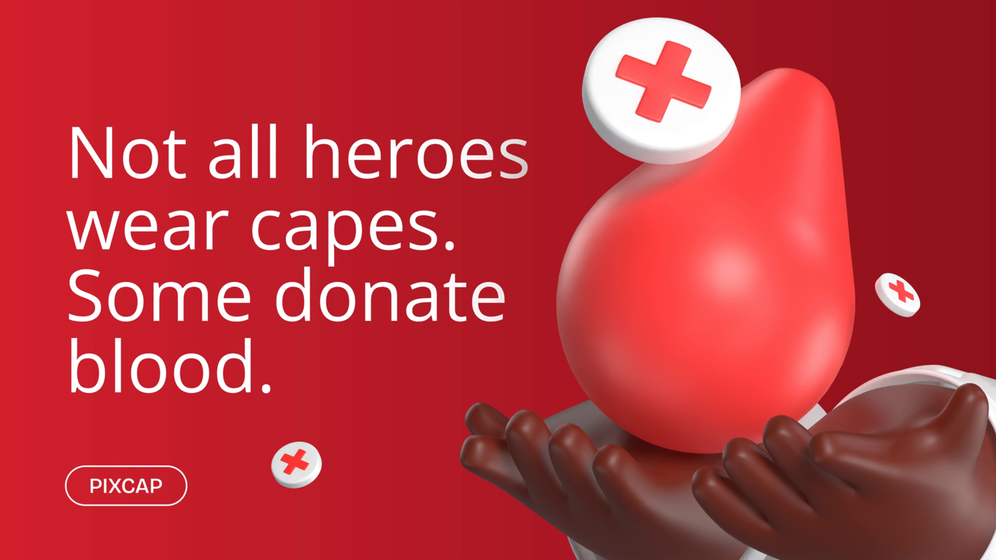 Blood Donate Promotion Post 3D Template