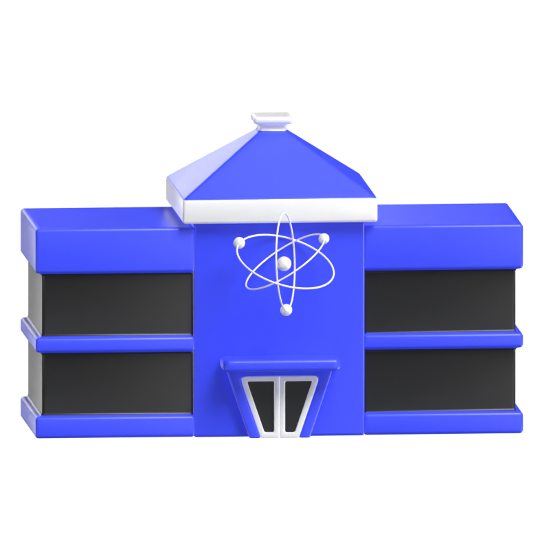 3D Laboratory With Atom Symbol