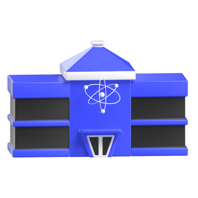 3D Laboratory With Atom Symbol 3D Graphic