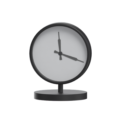 3D Table Clock Circle Shaped Structure With Round Base Model 3D Graphic