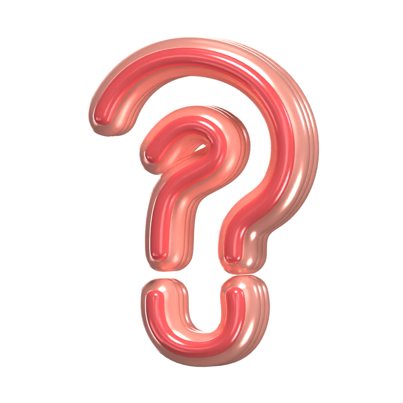 Question Mark Symbol 3D Shape Rounded Text