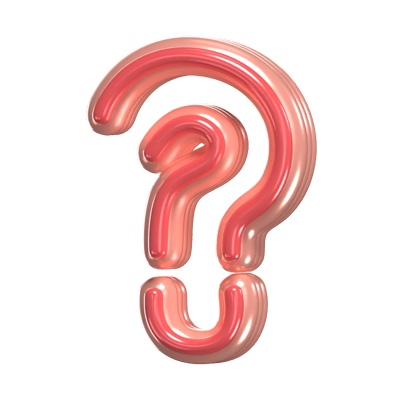 Question Mark Symbol 3D Shape Rounded Text 3D Graphic