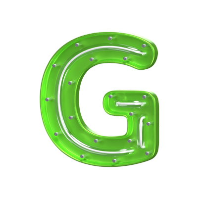 G  Letter 3D Shape Neon Text 3D Graphic