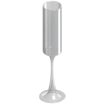 Long Cylinder Shaped Champagne Glass 3D Model 3D Graphic