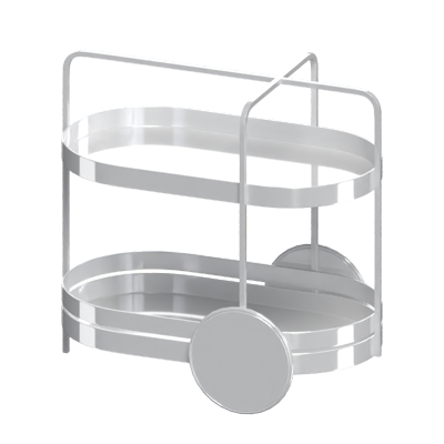 Elegant Bar Cart 3D Model For Taking Drinks Around 3D Graphic