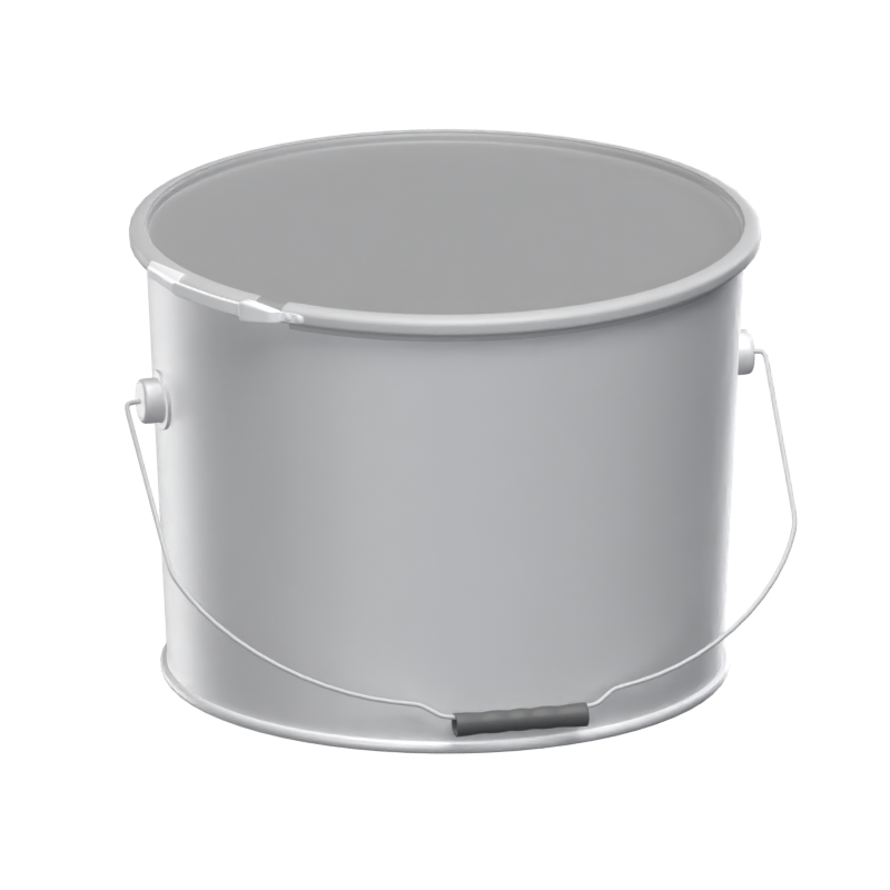 Round Blank Paint Bucket With Lock 3D Model