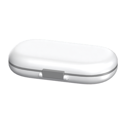 Closed 3D Pill Box Model Rectangular Shaped With Rounded Ends 3D Graphic