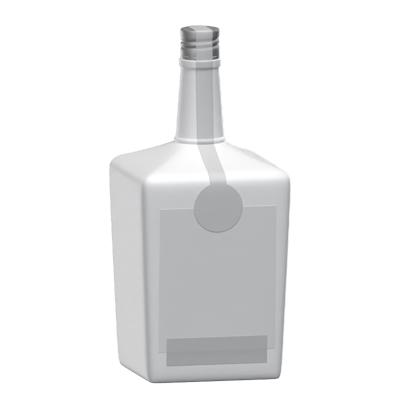 Liquor Bottle Broad Body And Slim Neck 3D Model 3D Graphic