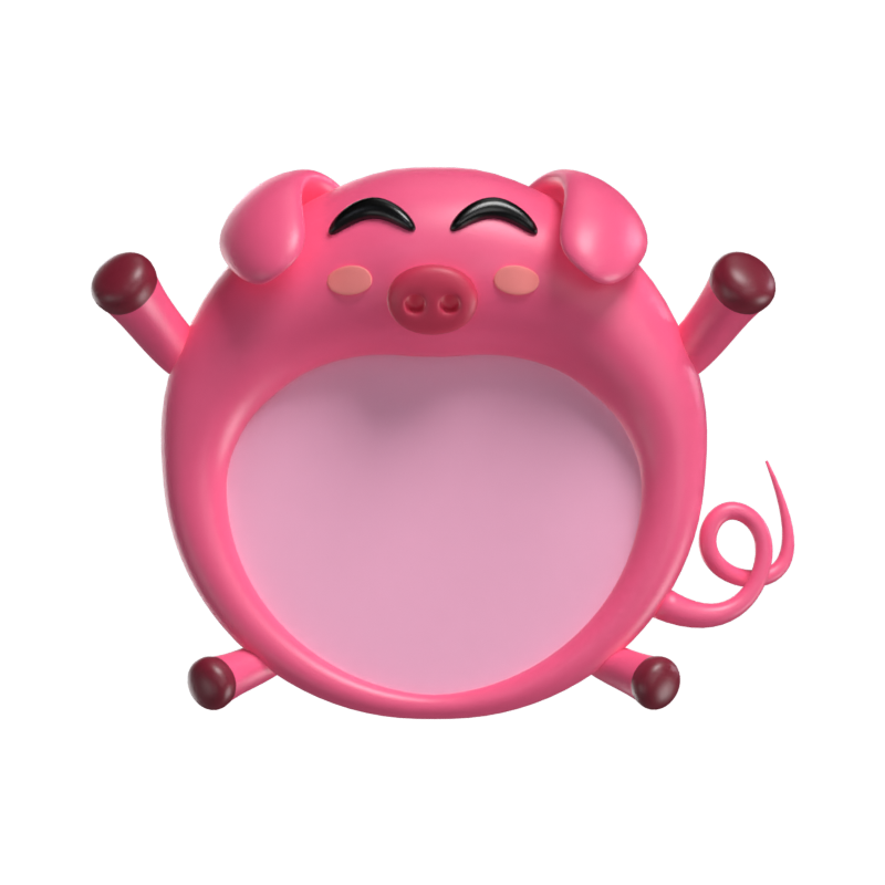 3D Schwein Form Tier Rahmen 3D Graphic