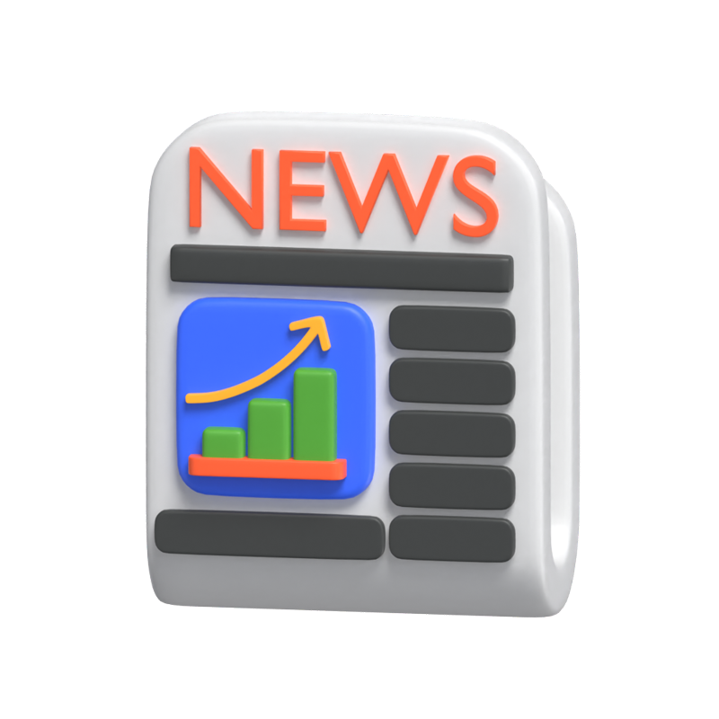 Newspaper 3D Icon Model With An Image 3D Graphic